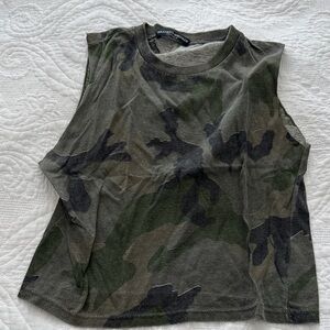 Brandy Melville Green Camo Muscle Tee